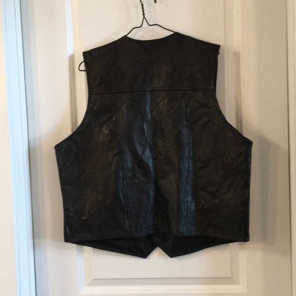 Vintage Leather Vest XL (runs small) BLACK - Picture 2 of 7